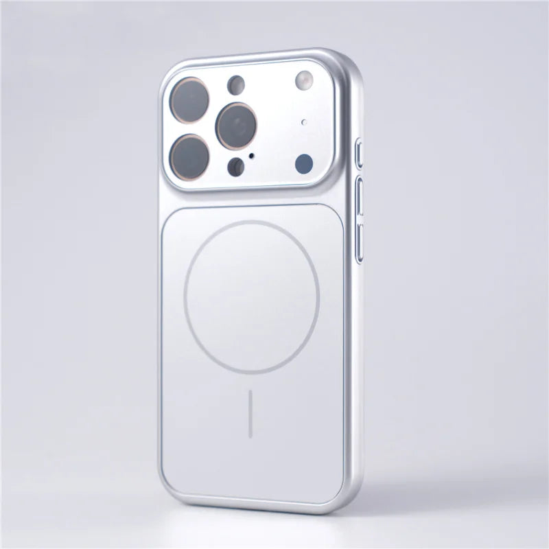 Full Camera Lens Protection Matte Plating Magsafe Case For iPhone 17Air 15 16 17Pro Max Hit Color Shockproof Hard Back Cover