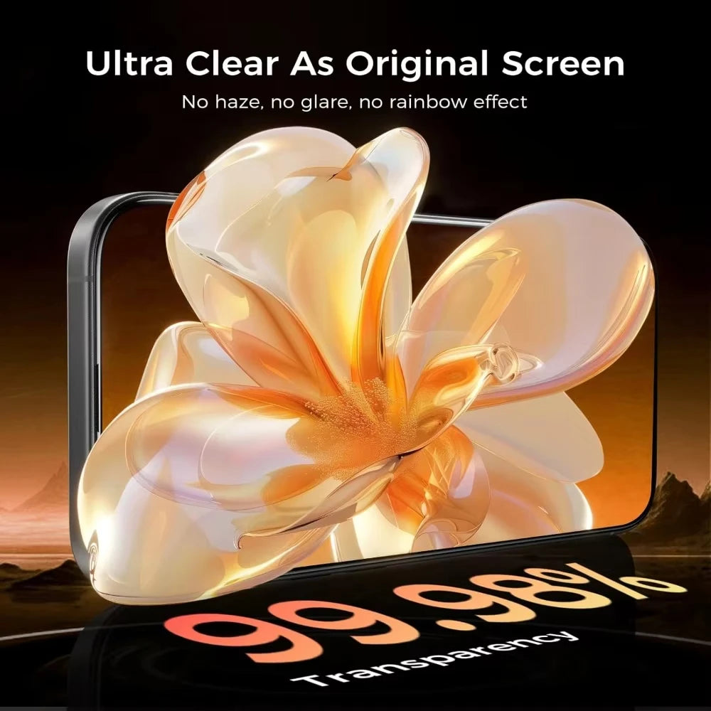 1-3PCS 8K Easy Install Screen Protector For iPhone 17 16 13 Pro Max 11 15 14 Air 16e 12 Mini XR X Xs 7 8 Plus Tempered Glass