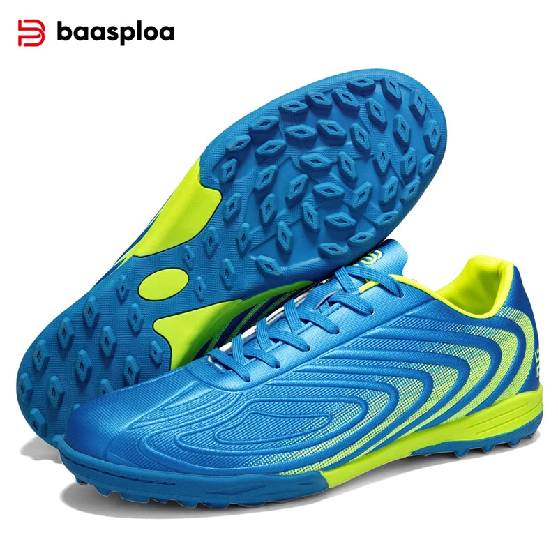 Baasploa Men Football Shoes Brand Comfort Lightweight Turf Training Soccer Shoes Professional Male Soft Sneakers Non-Slip