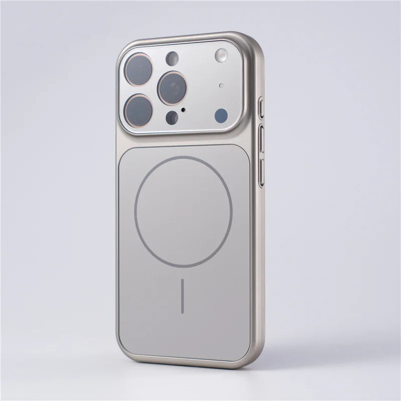 Full Camera Lens Protection Matte Plating Magsafe Case For iPhone 17Air 15 16 17Pro Max Hit Color Shockproof Hard Back Cover