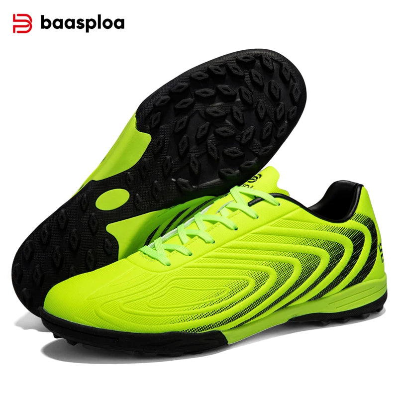 Baasploa Men Football Shoes Brand Comfort Lightweight Turf Training Soccer Shoes Professional Male Soft Sneakers Non-Slip
